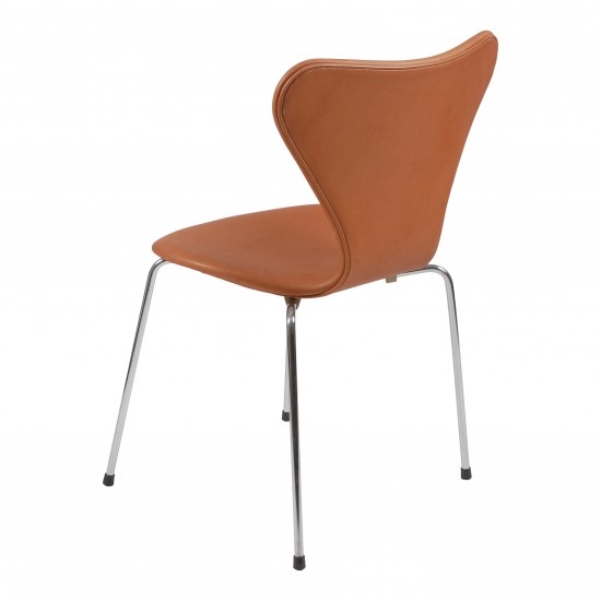 Arne Jacobsen 3107 7er stol i cognac anilin l der Gratis